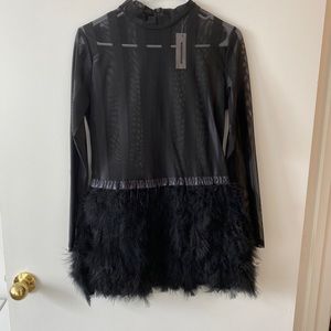 Black feather dress.